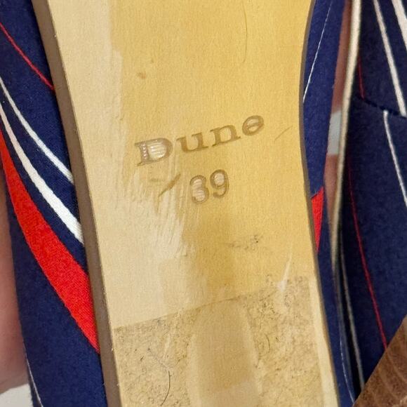 Dune Pump Heel Womens 8.5 Blue Striped Stiletto Slip On Retro Nautical Preppy - Picture 8 of 8